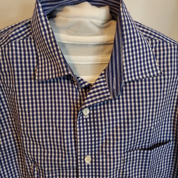 KENNETH COLE Men’s Blue Plaid Regular Fit Button Down Long Sleeve Shirt … - Picture 3 of 6
